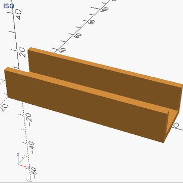 A U-channel with two round-ended slots in its floor.
