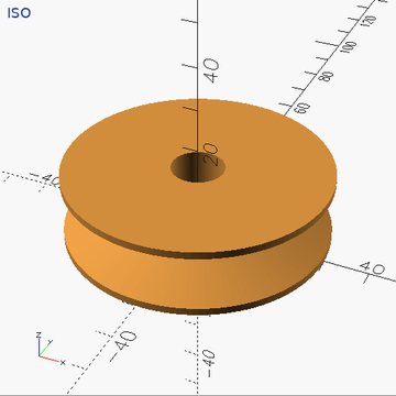 A V-belt pulley with a centre bore.