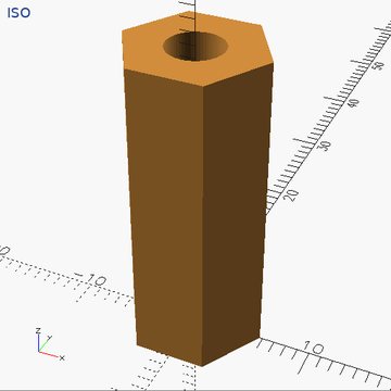 A hex standoff with a hole through it.